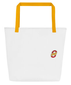 Bolsa de playa grande estampado integral personalizable, vista trasera