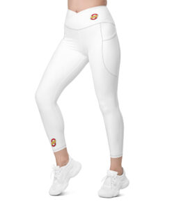 Leggings de cintura cruzada con bolsillos personalizable, vista frontal