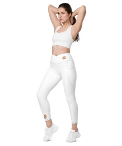 Leggings de cintura cruzada con bolsillos personalizable, vista frontal