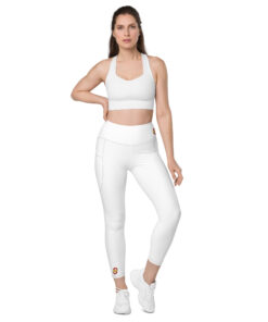 Leggings con bolsillos de tiro alto personalizable, vista frontal