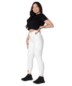 Leggings con bolsillos de tiro alto personalizable, vista frontal