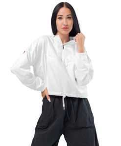 Cortavientos crop para mujer personalizable, vista frontal