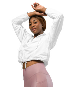 Cortavientos crop para mujer personalizable, vista frontal