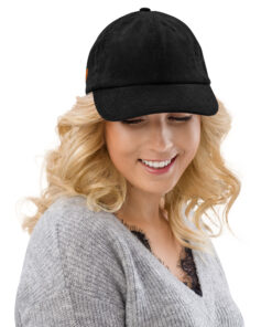 Gorra de pana unisex personalizable, vista frontal
