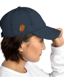 Gorra desgastada personalizable, vista lateral derecha