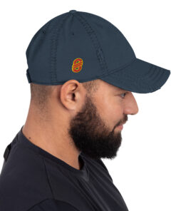 Gorra desgastada personalizable, vista lateral derecha
