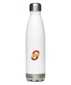 Botella de agua de acero inoxidable personalizable, vista frontal