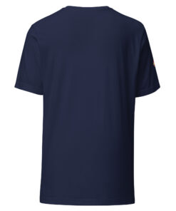 Camiseta de manga corta unisex personalizable, vista trasera