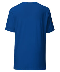 Camiseta de manga corta unisex personalizable, vista trasera
