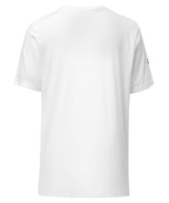 Camiseta de manga corta unisex personalizable, vista trasera