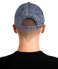 Gorra denim de algodón vintage personalizable, vista trasera