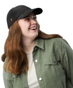 Gorra de pana vintage personalizable, vista frontal