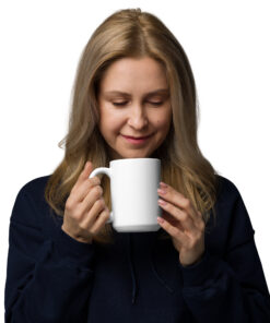 Taza de acabado brillante personalizable, vista lateral izquierda