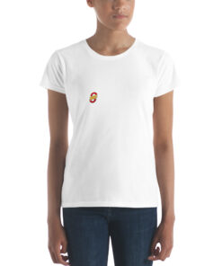 Camiseta de manga corta para mujer personalizable, vista frontal