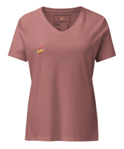 Camiseta holgada y cuello en pico personalizable, vista frontal