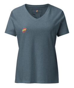 Camiseta holgada y cuello en pico personalizable, vista frontal