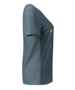 Camiseta holgada y cuello en pico personalizable, vista lateral derecha