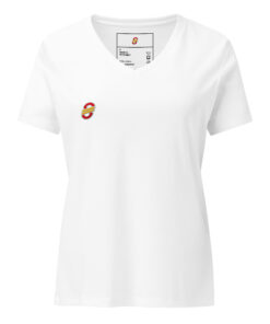 Camiseta holgada y cuello en pico personalizable, vista frontal