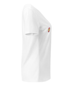 Camiseta holgada y cuello en pico personalizable, vista lateral derecha