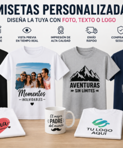 Camiseta personalizada con foto, texto y logo