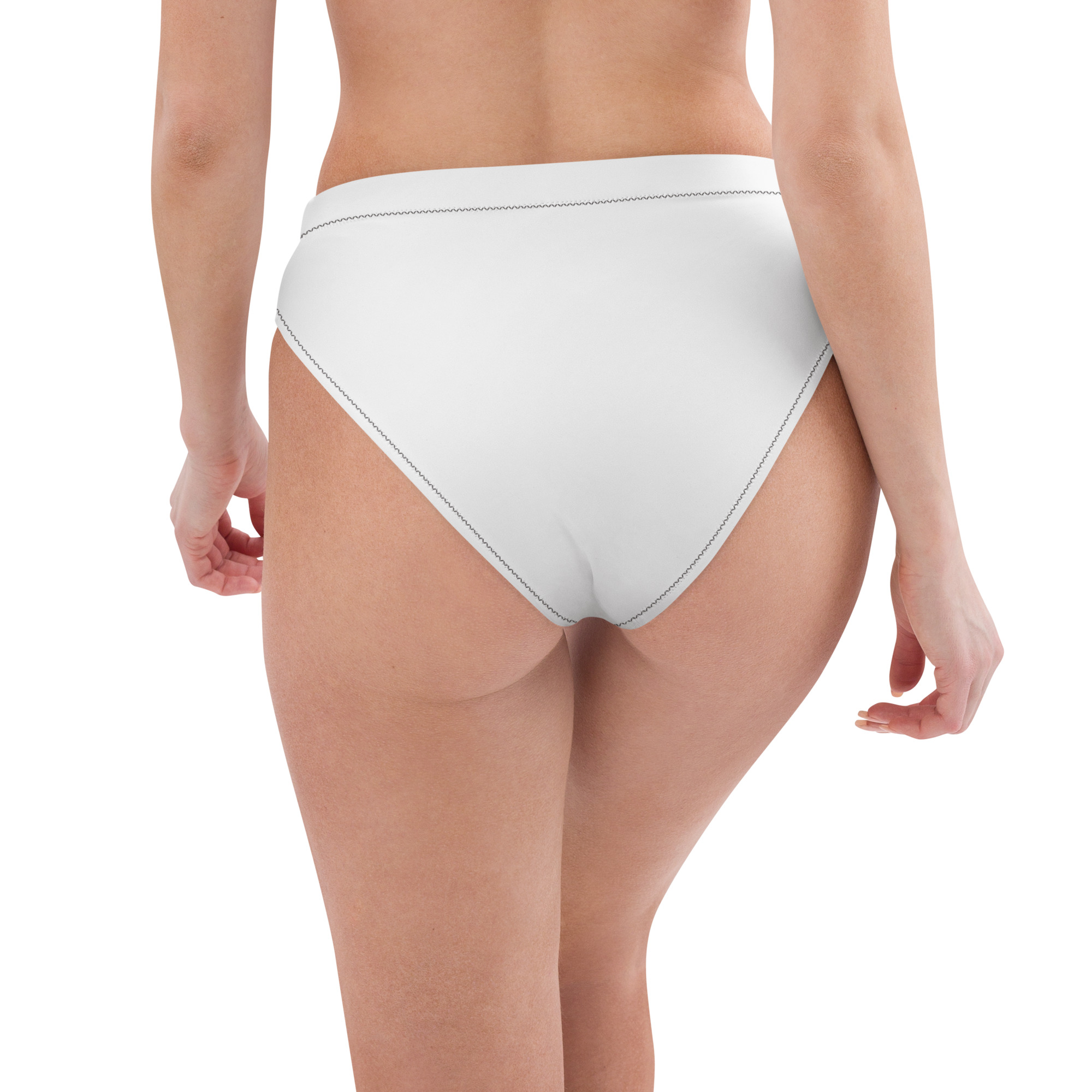 Braguita bikini reciclada corte alto estampado integral personalizable, vista trasera