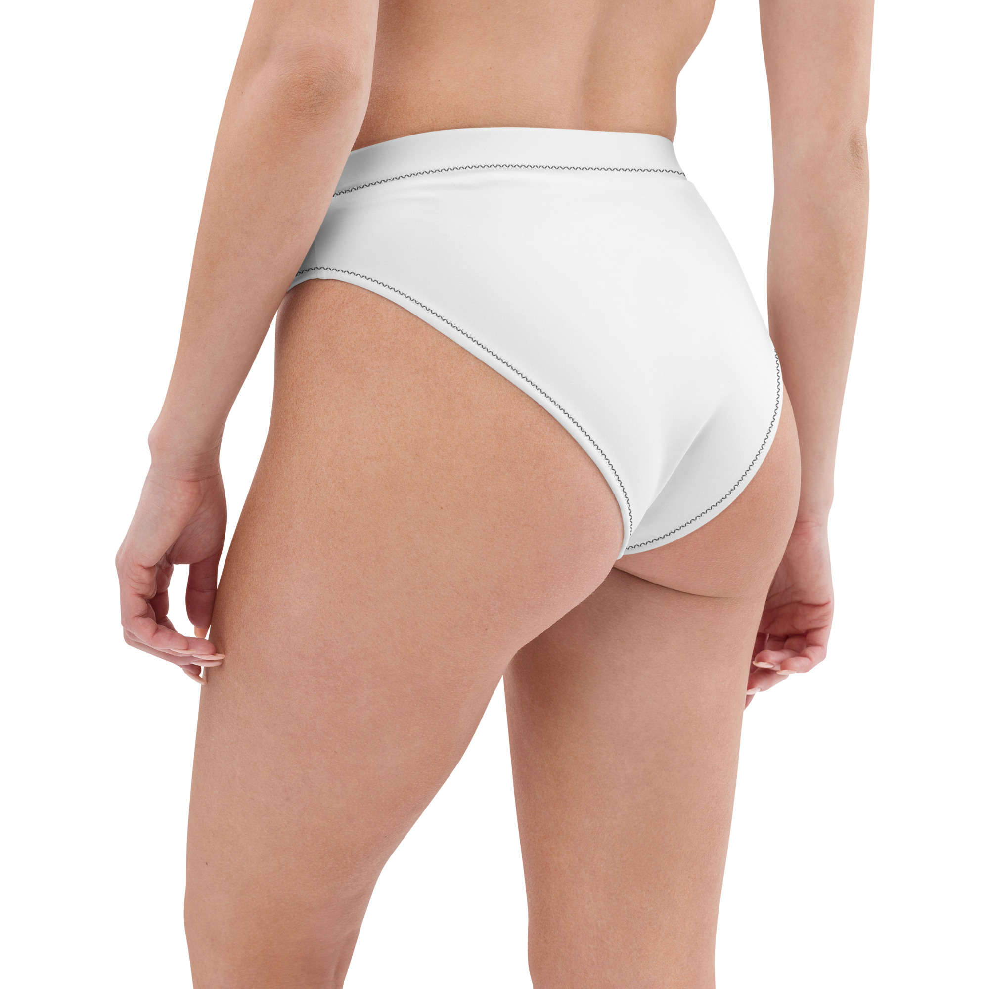 Braguita bikini reciclada corte alto estampado integral personalizable, vista trasera