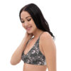 Sujetador bikini reciclado con relleno estampado integral personalizable, vista frontal