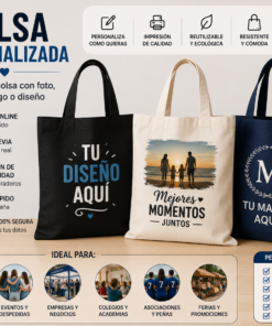 Bolsa personalizada con foto texto y logo