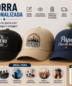 Gorra personalizada con logo texto e imagen