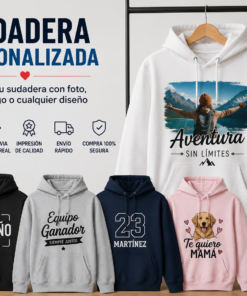 Sudadera personalizada con foto texto y logo