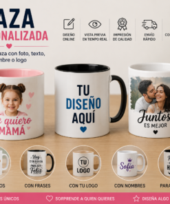 Taza personalizada con foto nombre y logo