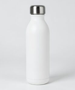 Botella térmica blanca personalizable con tapón metálico