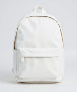 Mochila blanca personalizable con bolsillo frontal