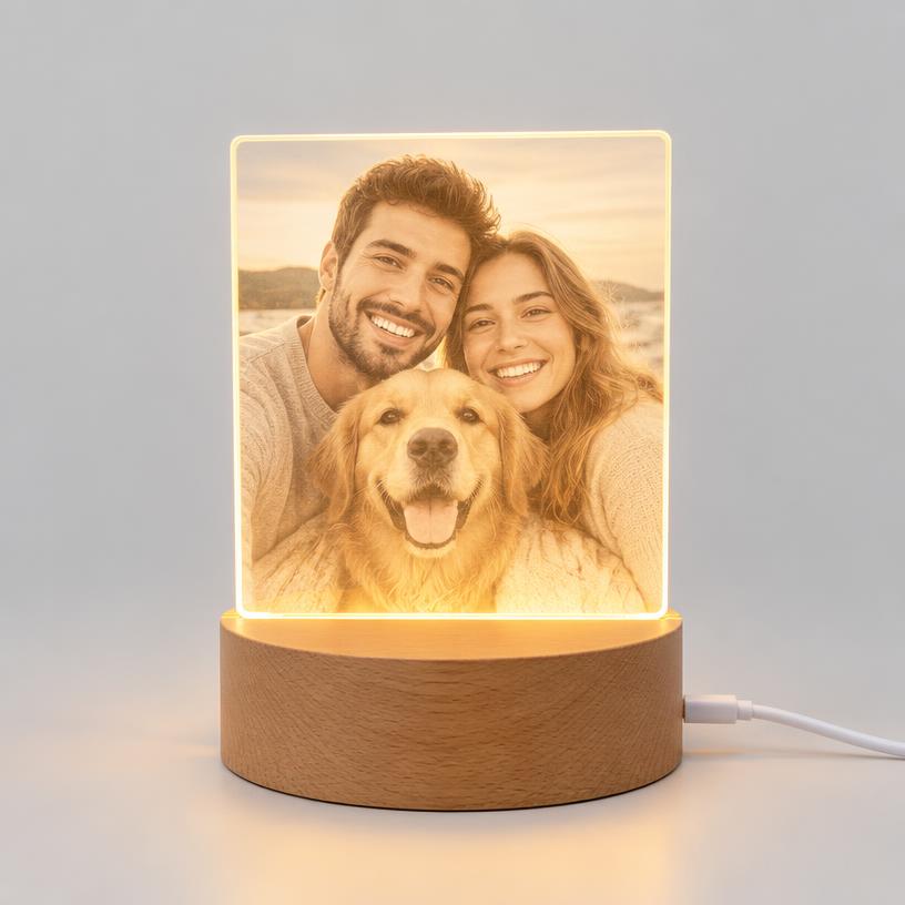 Lámpara LED personalizada con foto en Amazon