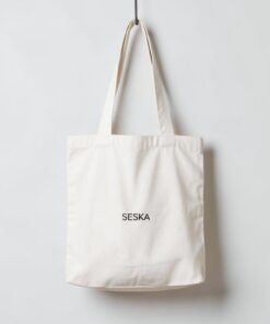 Bolsa tote SESKA de algodón con logo negro