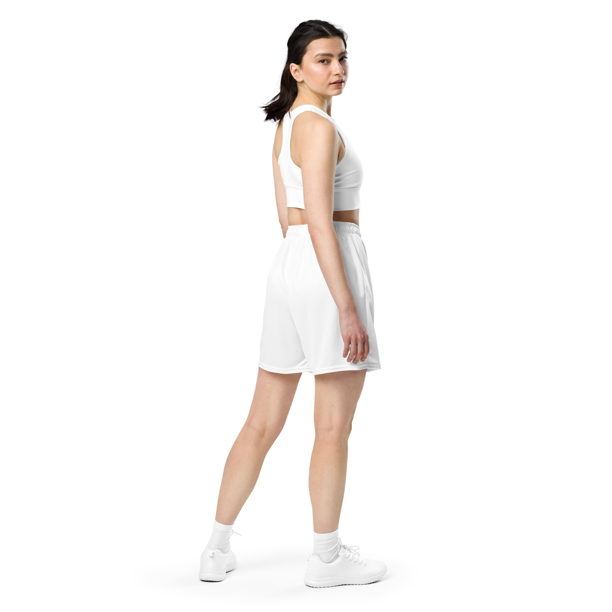 Shorts de malla unisex transpirables de corte recto con cinturilla elástica (14)
