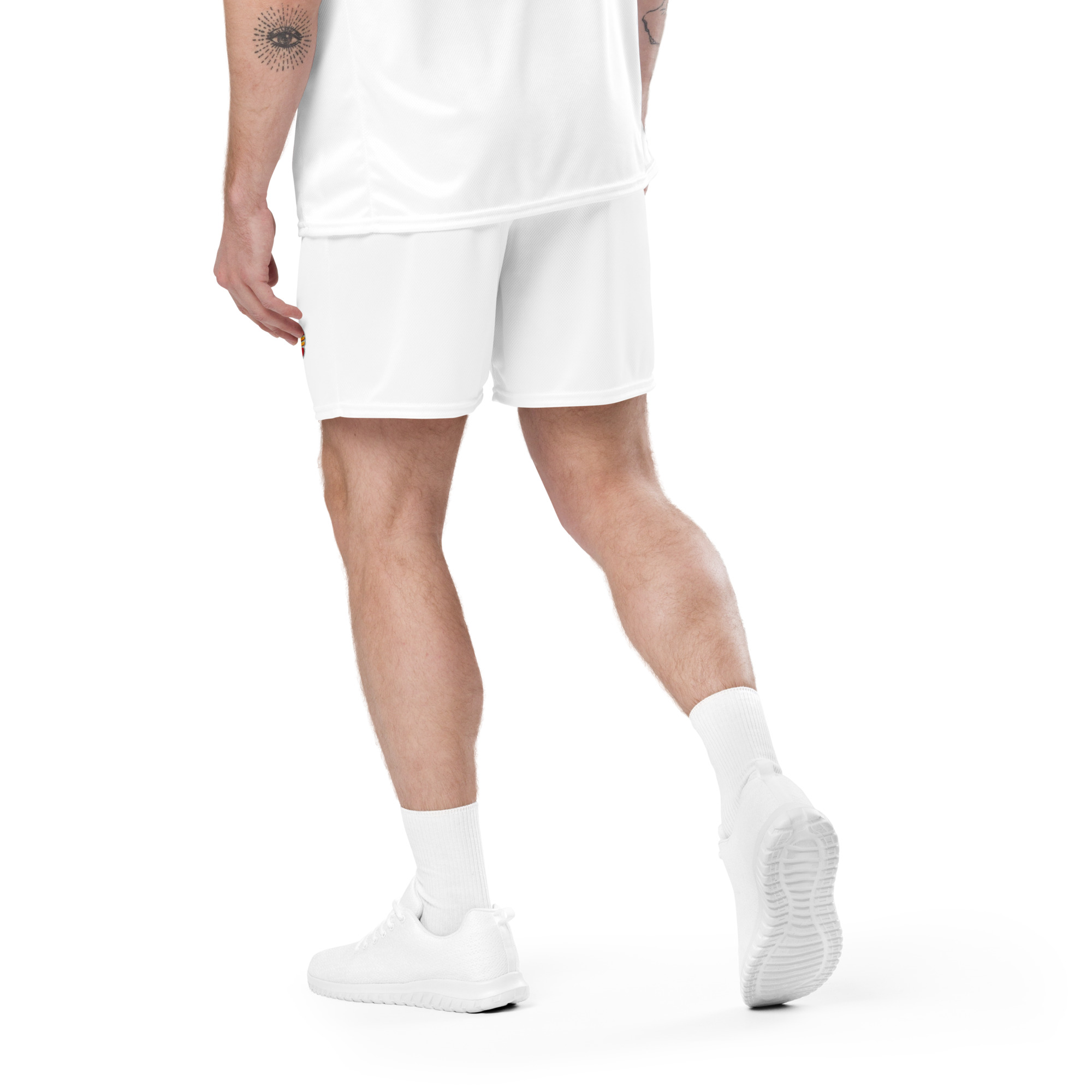 Shorts de malla unisex transpirables de corte recto con cinturilla elástica (17)