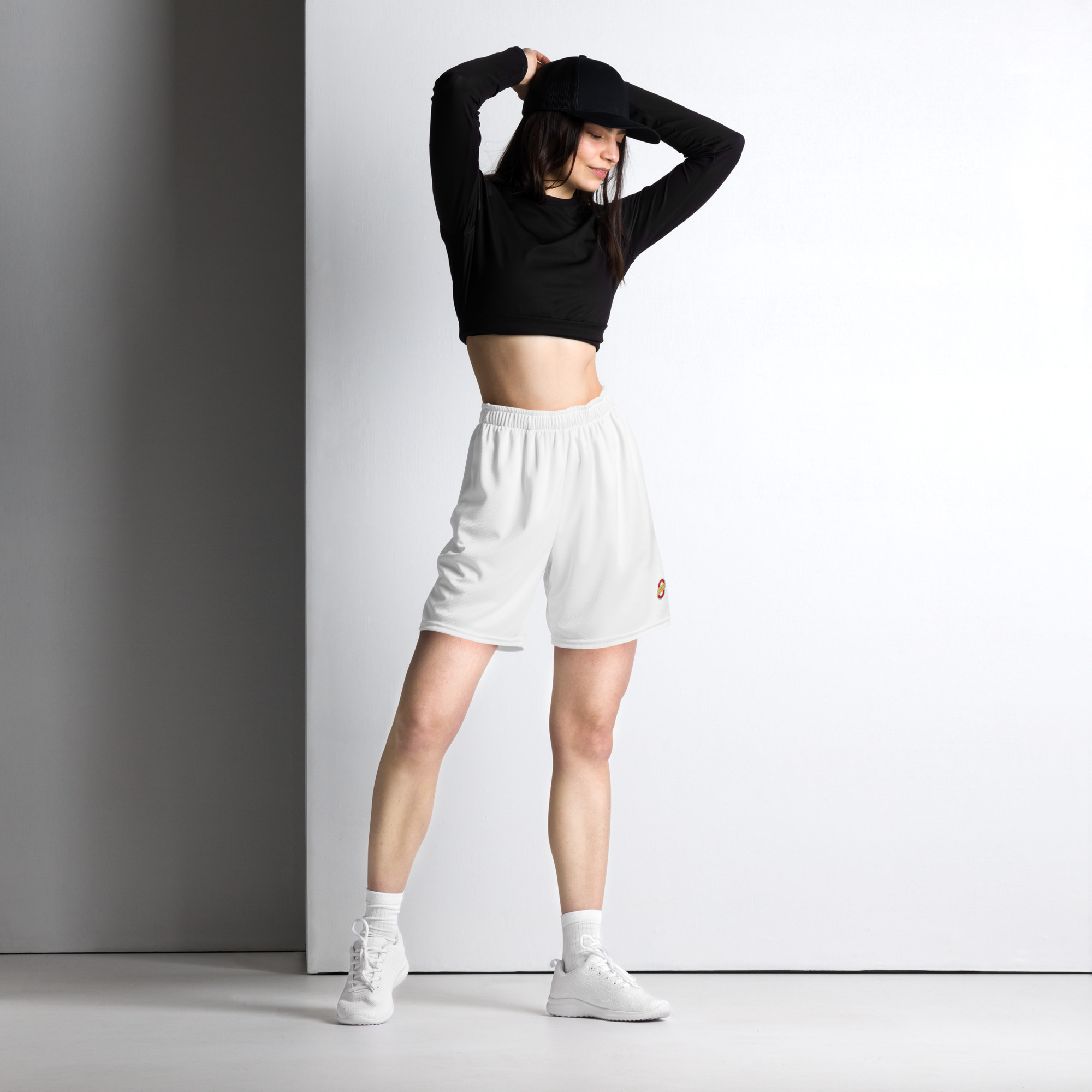 Shorts de malla unisex transpirables de corte recto con cinturilla elástica