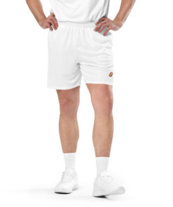 Shorts de malla unisex transpirables de corte recto con cinturilla elástica (3)