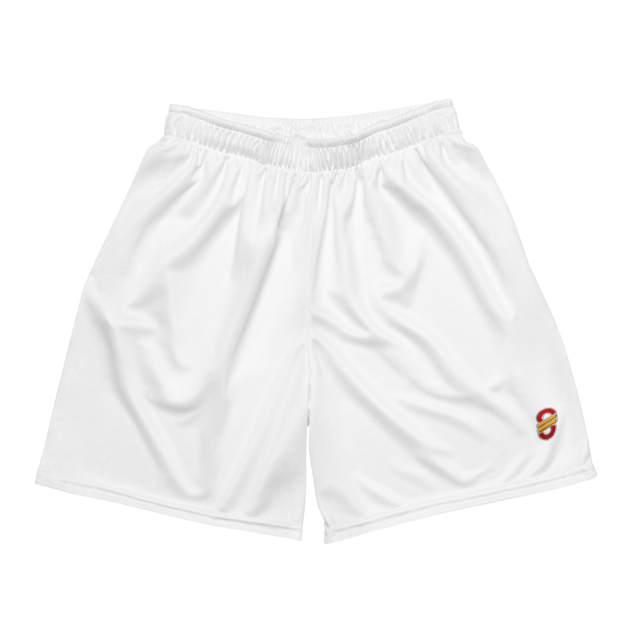 Shorts de malla unisex transpirables de corte recto con cinturilla elástica (8)