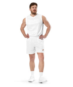 Shorts de malla unisex transpirables de corte recto con cinturilla elástica (9)