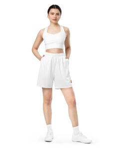 Shorts de malla unisex transpirables de corte recto con cinturilla elástica (12)