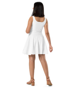 Vestido skater sin mangas para mujer con falda acampanada y corte a la cintura (2)