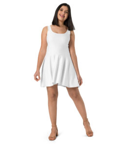 Vestido skater sin mangas para mujer con falda acampanada y corte a la cintura