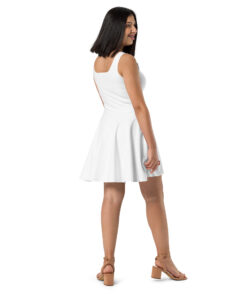 Vestido skater sin mangas para mujer con falda acampanada y corte a la cintura (3)