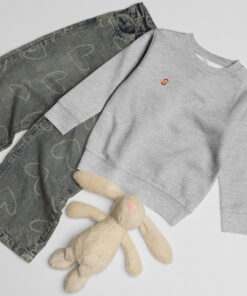 Sudadera infantil de cuello redondo en tejido suave con puños acanalados (27)