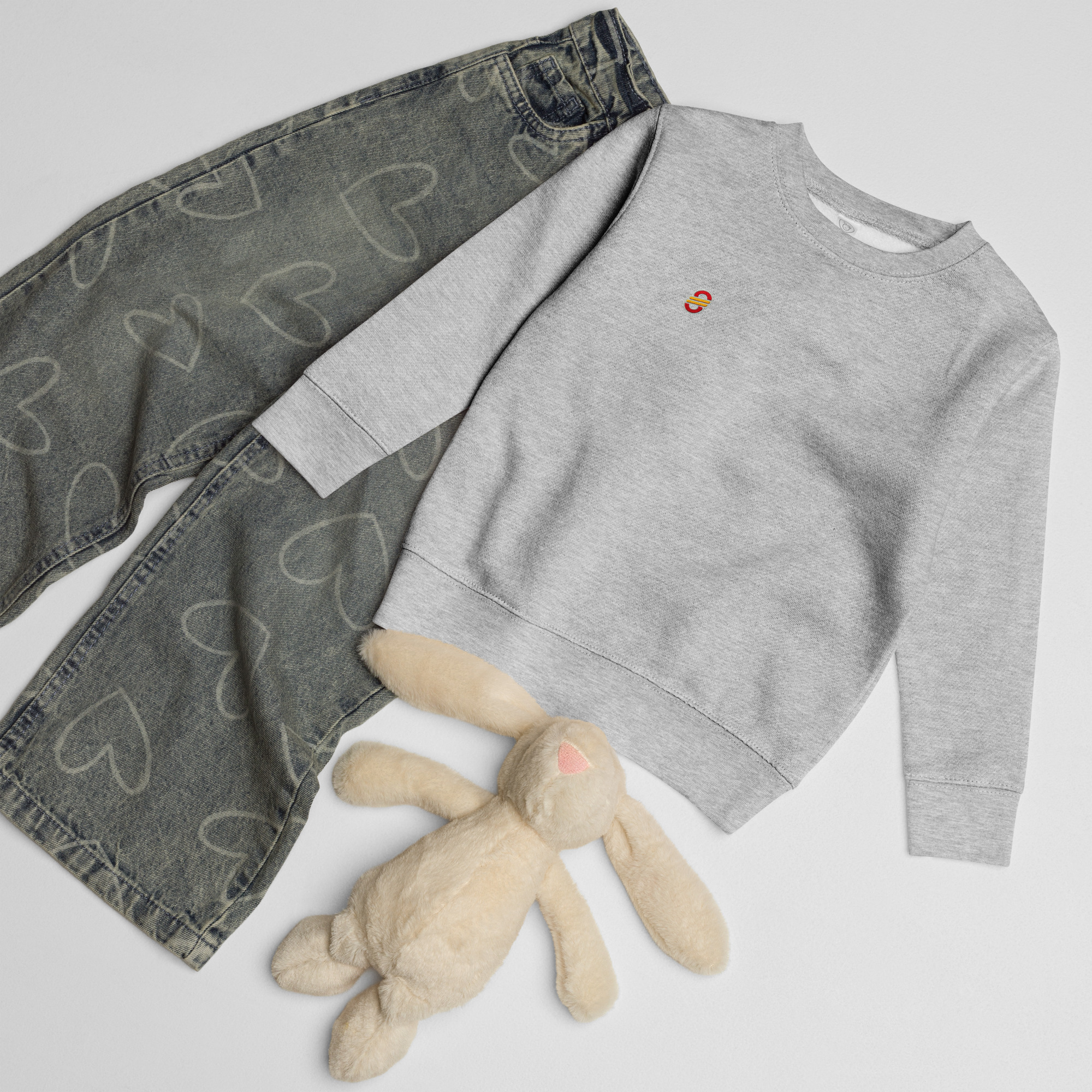 Sudadera infantil de cuello redondo en tejido suave con puños acanalados (27)
