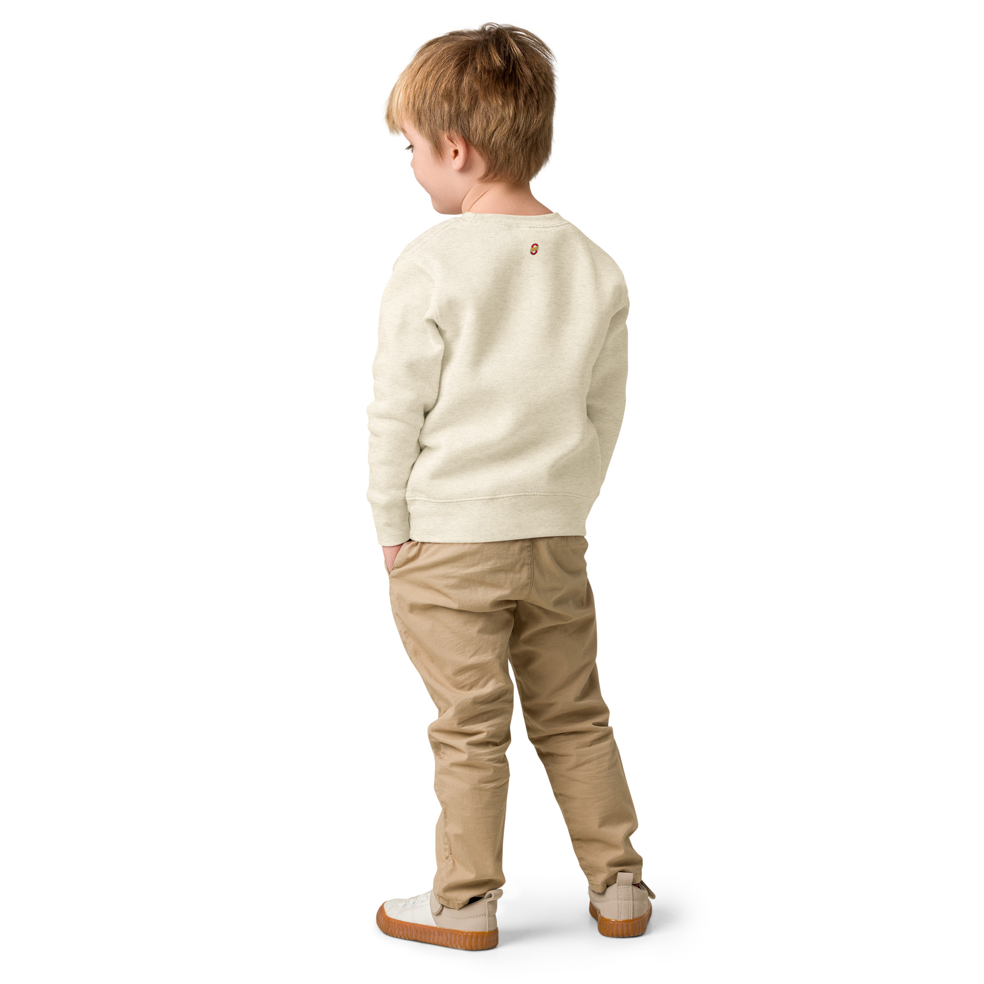 Sudadera infantil de cuello redondo en tejido suave con puños acanalados (17)