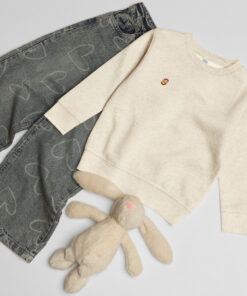 Sudadera infantil de cuello redondo en tejido suave con puños acanalados (28)