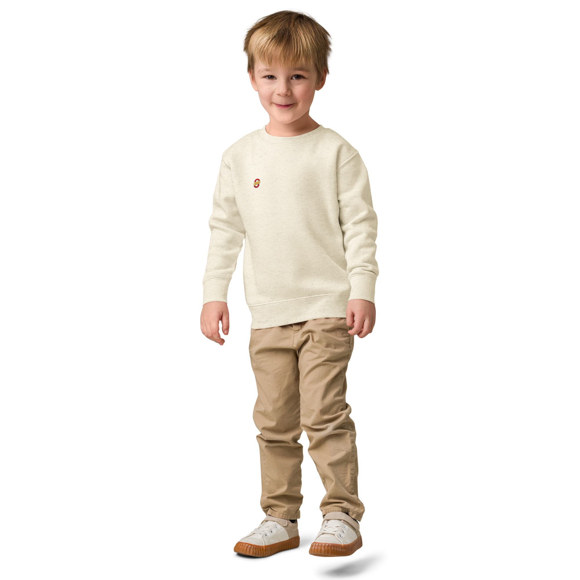 Sudadera infantil de cuello redondo en tejido suave con puños acanalados (15)